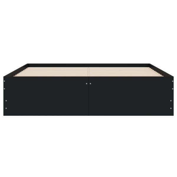 vidaXL Bed Frame with Drawers Black 120x200 cm Engineered Wood