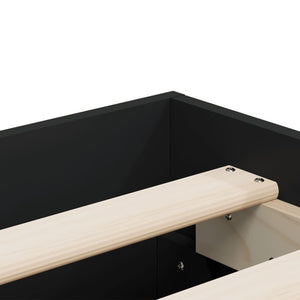 vidaXL Bed Frame with Drawers Black 120x200 cm Engineered Wood