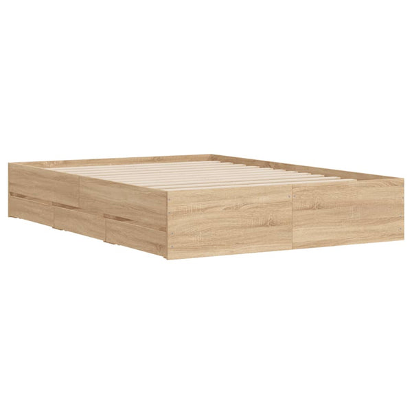 vidaXL Bed Frame with Drawers Sonoma Oak 120x200cm Engineered Wood