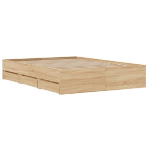 vidaXL Bed Frame with Drawers Sonoma Oak 120x200cm Engineered Wood
