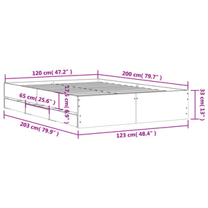 vidaXL Bed Frame with Drawers Sonoma Oak 120x200cm Engineered Wood