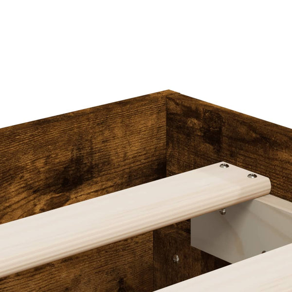 vidaXL Bed Frame with Drawers Smoked Oak 120x200cm Engineered Wood