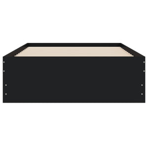 vidaXL Bed Frame with Drawers Black 100x200 cm Engineered Wood