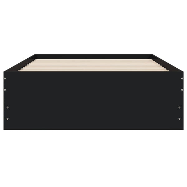 vidaXL Bed Frame with Drawers Black 100x200 cm Engineered Wood