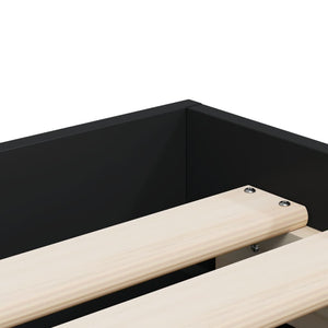 vidaXL Bed Frame with Drawers Black 100x200 cm Engineered Wood