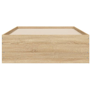 vidaXL Bed Frame with Drawers Sonoma Oak 100x200cm Engineered Wood