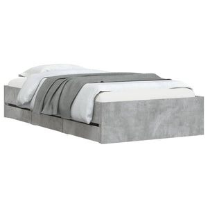 vidaXL Bed Frame with Drawers Concrete Grey 100x200 cm Engineered Wood
