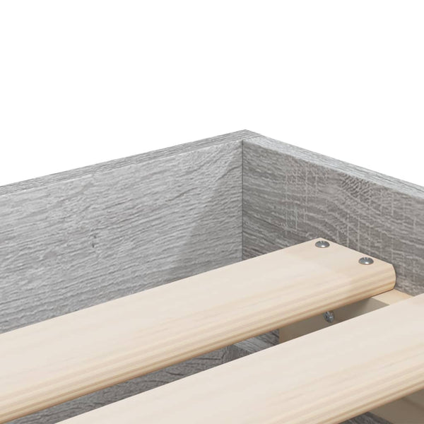 vidaXL Bed Frame with Drawers Grey Sonoma 100x200 cm Engineered Wood