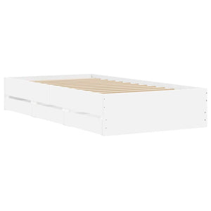 vidaXL Bed Frame with Drawers White 90x200 cm Engineered Wood
