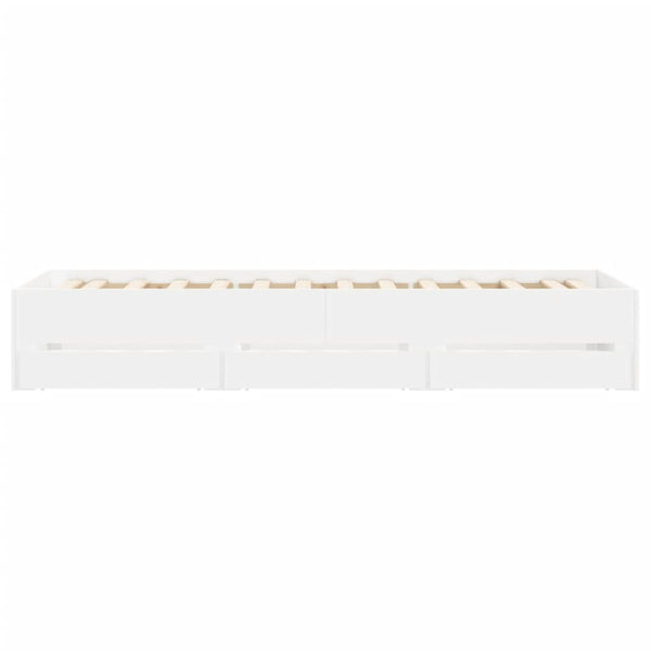 vidaXL Bed Frame with Drawers White 90x200 cm Engineered Wood