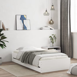 vidaXL Bed Frame with Drawers White 90x200 cm Engineered Wood