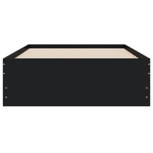 vidaXL Bed Frame with Drawers Black 90x200 cm Engineered Wood