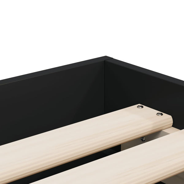 vidaXL Bed Frame with Drawers Black 90x200 cm Engineered Wood