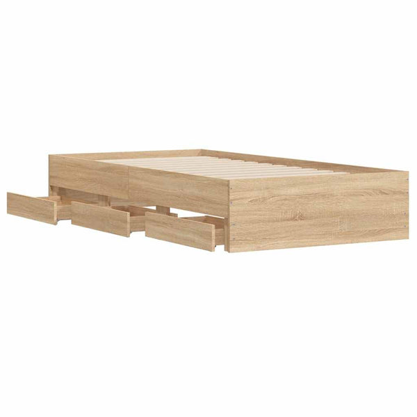 vidaXL Bed Frame with Drawers Sonoma Oak 90x200cm Engineered Wood