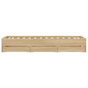 vidaXL Bed Frame with Drawers Sonoma Oak 90x200cm Engineered Wood