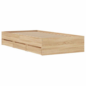 vidaXL Bed Frame with Drawers Sonoma Oak 90x200cm Engineered Wood