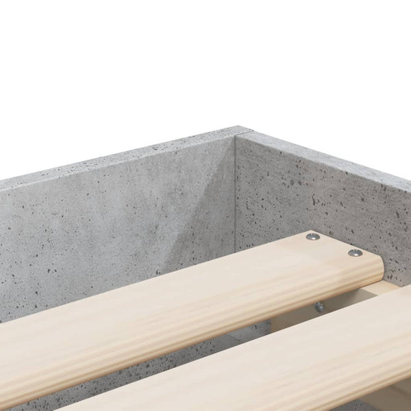 vidaXL Bed Frame with Drawers Concrete Grey 90x200 cm Engineered Wood