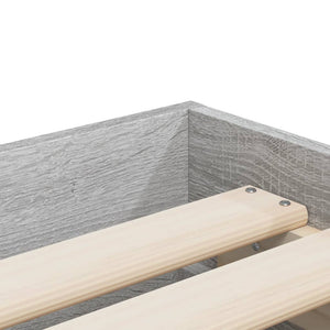 vidaXL Bed Frame with Drawers Grey Sonoma 90x200 cm Engineered Wood
