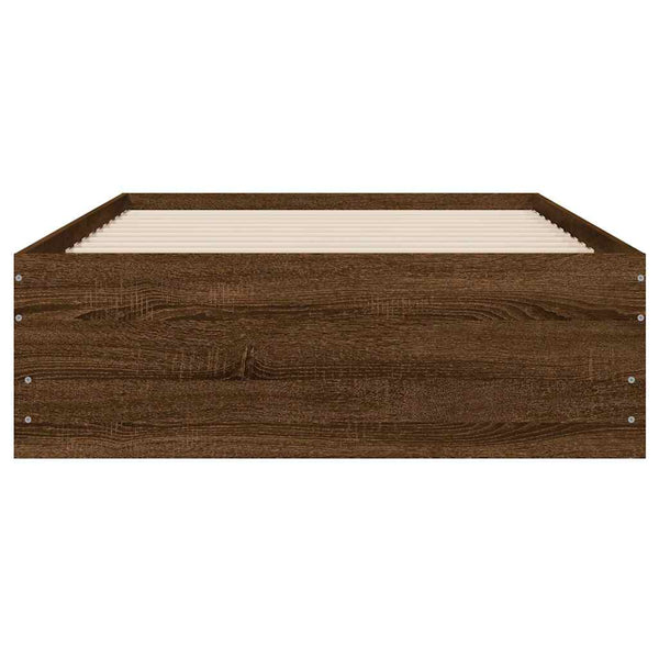 vidaXL Bed Frame with Drawers Brown Oak-Effect 90x200 cm