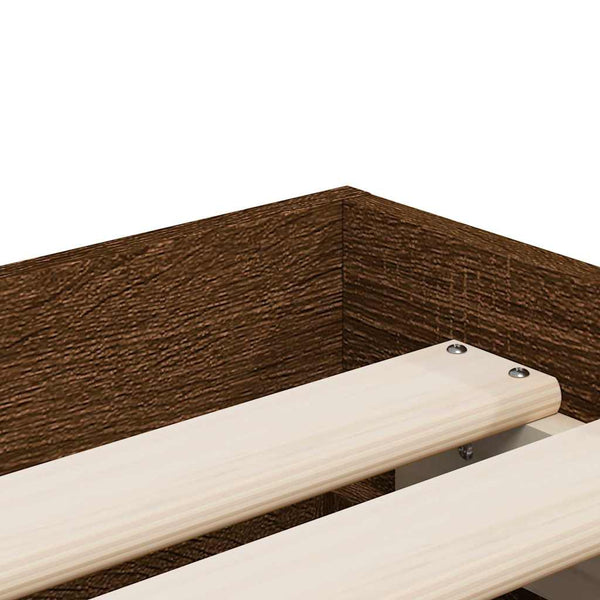 vidaXL Bed Frame with Drawers Brown Oak-Effect 90x200 cm