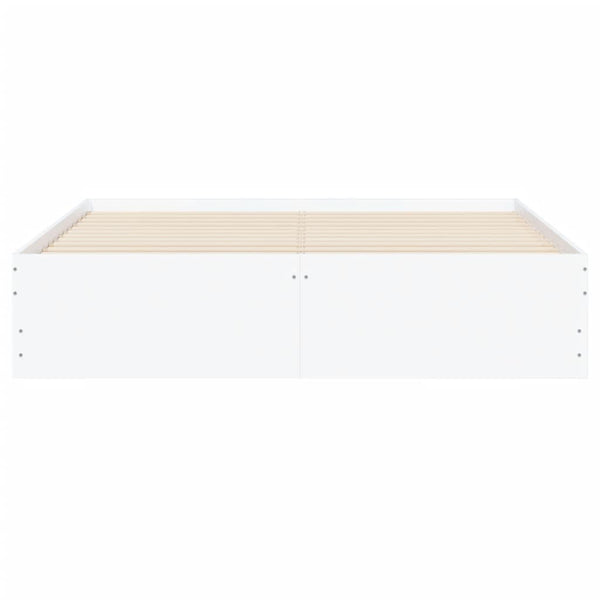 vidaXL Bed Frame with Drawers White 140x190 cm Engineered Wood