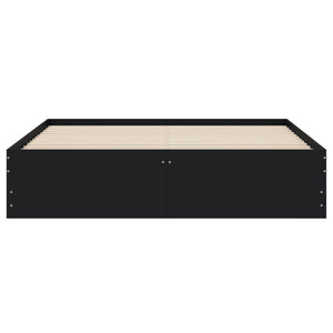 vidaXL Bed Frame with Drawers Black 140x190 cm Engineered Wood