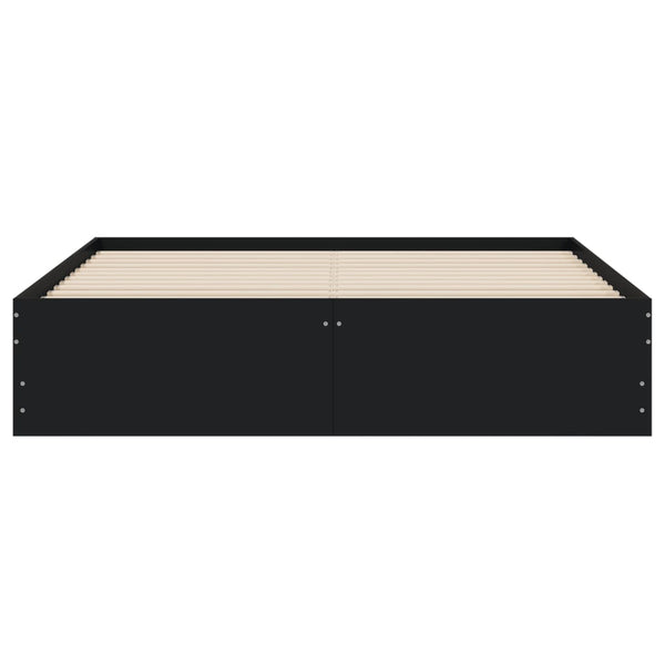 vidaXL Bed Frame with Drawers Black 140x190 cm Engineered Wood