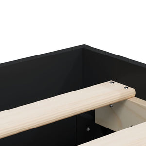 vidaXL Bed Frame with Drawers Black 140x190 cm Engineered Wood