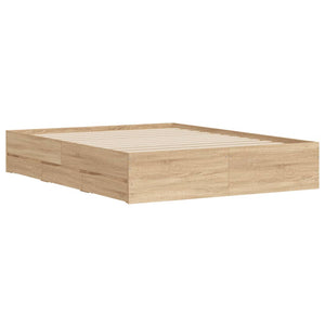 vidaXL Bed Frame with Drawers Sonoma Oak 140x190cm Engineered Wood