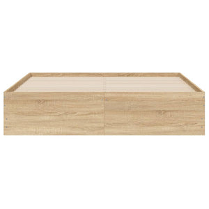 vidaXL Bed Frame with Drawers Sonoma Oak 140x190cm Engineered Wood