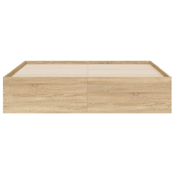 vidaXL Bed Frame with Drawers Sonoma Oak 140x190cm Engineered Wood