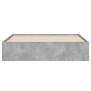 vidaXL Bed Frame with Drawers Concrete Grey 140x190 cm Engineered Wood