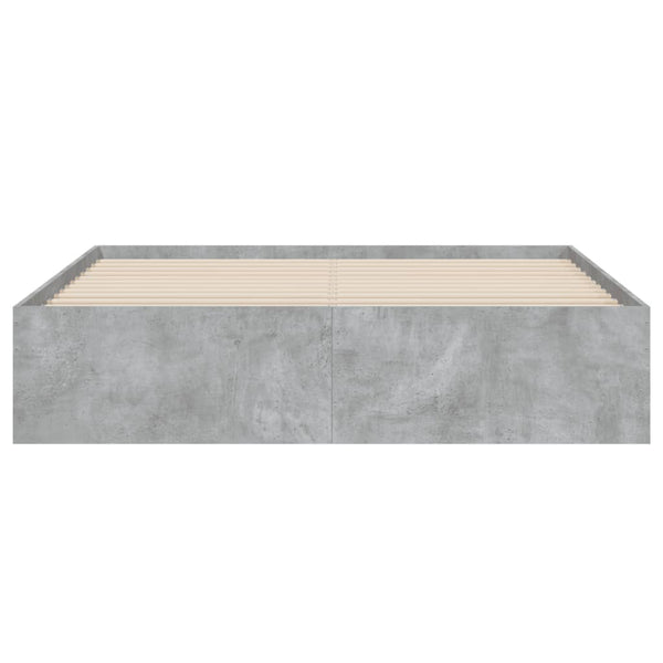 vidaXL Bed Frame with Drawers Concrete Grey 140x190 cm Engineered Wood