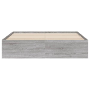 vidaXL Bed Frame with Drawers Grey Sonoma 140x190 cm Engineered Wood