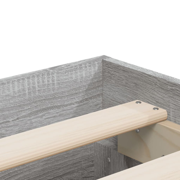 vidaXL Bed Frame with Drawers Grey Sonoma 140x190 cm Engineered Wood