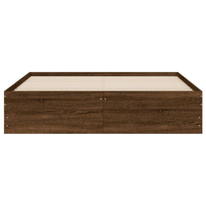 vidaXL Bed Frame with Drawers Brown Oak-Effect 140x190 cm