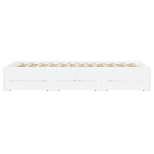 vidaXL Bed Frame with Drawers White 135 x 190 cm Engineered Wood
