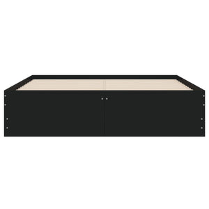 vidaXL Bed Frame with Drawers Black 135x190 cm Engineered Wood