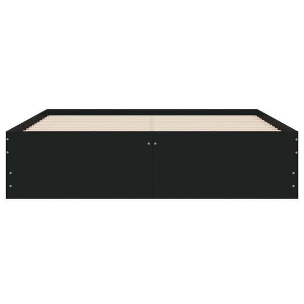 vidaXL Bed Frame with Drawers Black 135x190 cm Engineered Wood