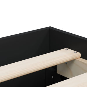 vidaXL Bed Frame with Drawers Black 135x190 cm Engineered Wood