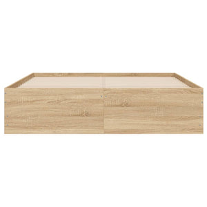 vidaXL Bed Frame with Drawers Sonoma Oak 135x190cm Engineered Wood