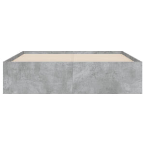 vidaXL Bed Frame with Drawers Concrete Grey 135x190 cm Engineered Wood