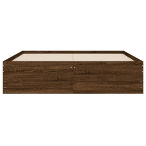 vidaXL Bed Frame with Drawers Brown Oak-look 135x190 cm