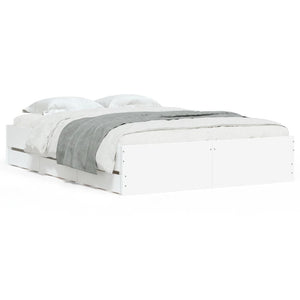 vidaXL Bed Frame with Drawers White 120x190 cm Engineered Wood