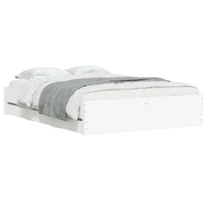 vidaXL Bed Frame with Drawers White 120x190 cm Engineered Wood