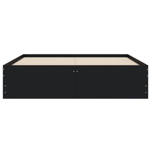 vidaXL Bed Frame with Drawers Black 120x190 cm Engineered Wood