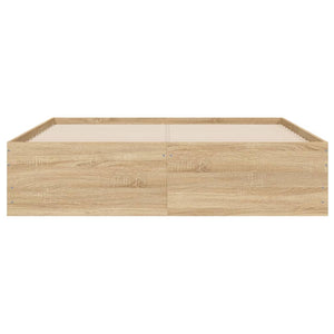 vidaXL Bed Frame with Drawers Sonoma Oak 120x190cm Engineered Wood