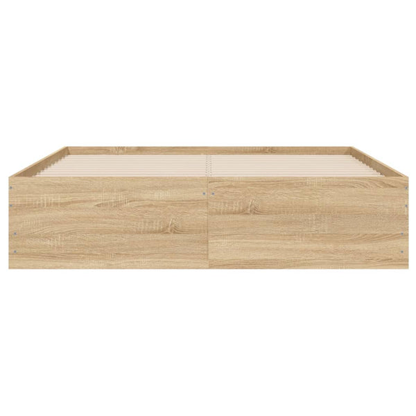 vidaXL Bed Frame with Drawers Sonoma Oak 120x190cm Engineered Wood