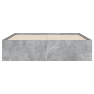 vidaXL Bed Frame with Drawers Concrete Grey 120x190 cm Engineered Wood