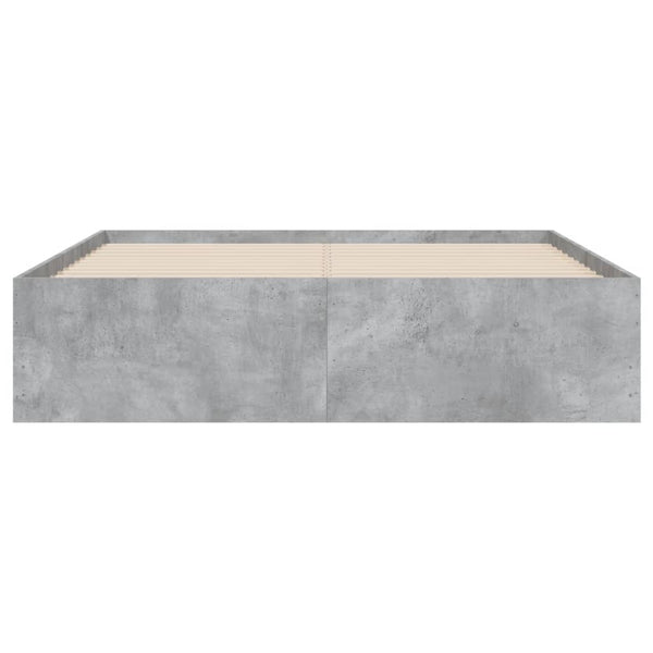 vidaXL Bed Frame with Drawers Concrete Grey 120x190 cm Engineered Wood